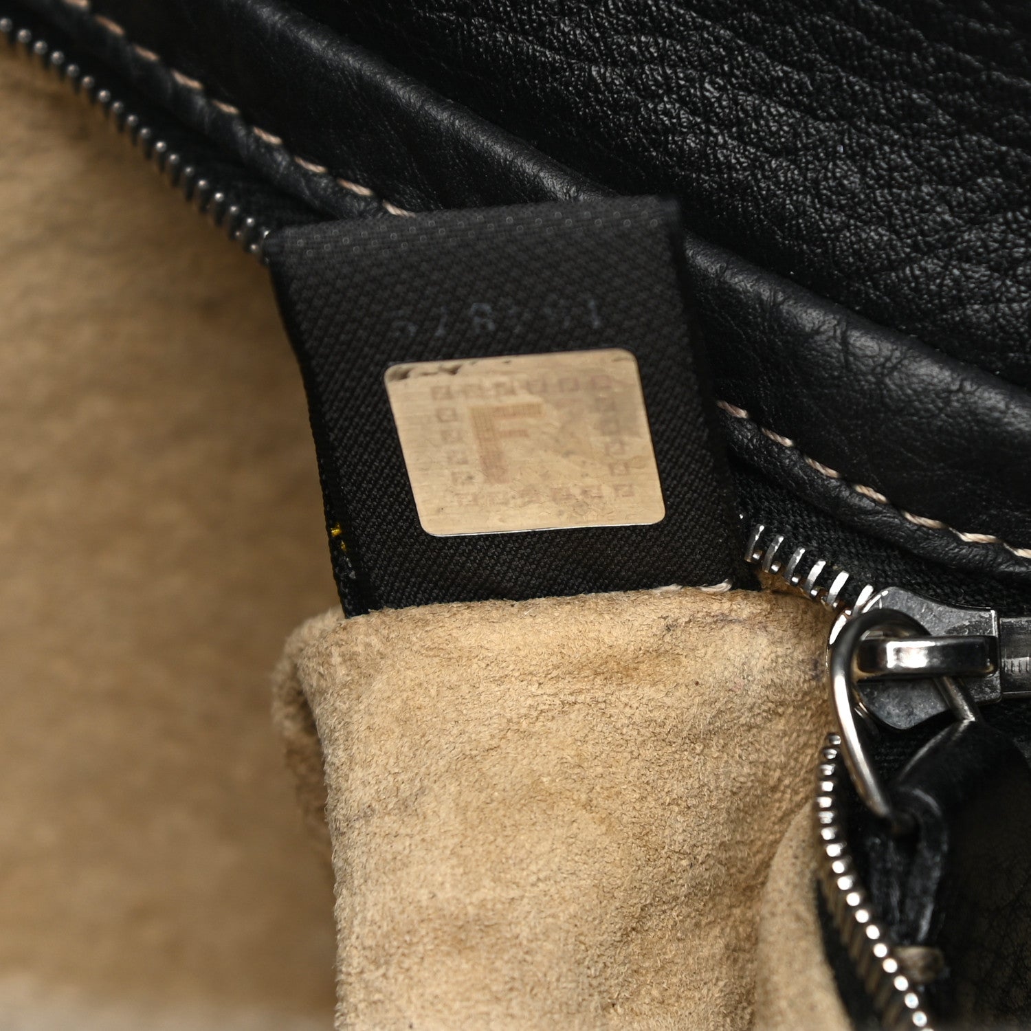 Fendi Calfskin Romano Selleria Chain Shoulder Bag Black 7 of 13