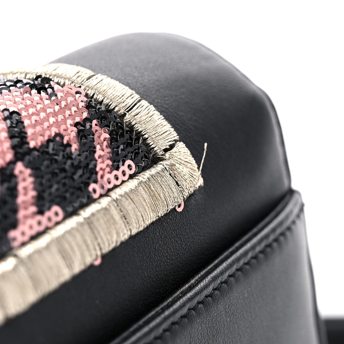 Lambskin Sequin Embroidered Miss Dior Promenade Flap Bag Black