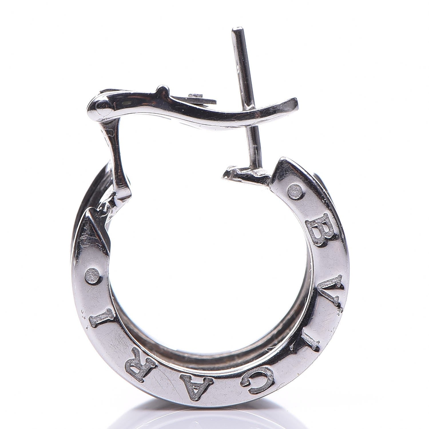 Bulgari 18K White Gold B.Zero1 Hoop Earrings 4 of 9
