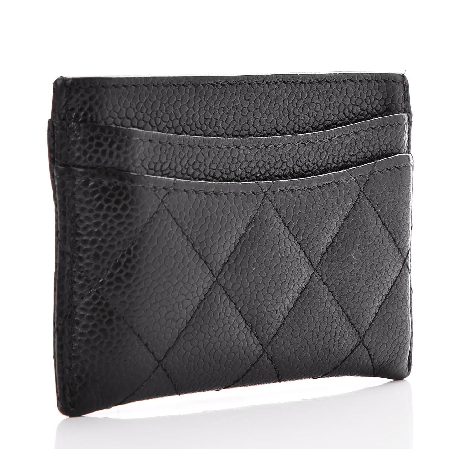 Caviar Quilted Card Holder Black