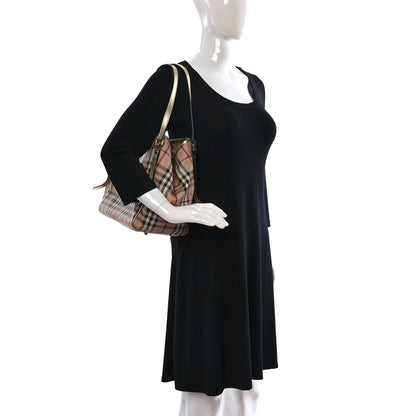 Burberry Haymarket Check Small Canterbury Tote Gold 2 of 10