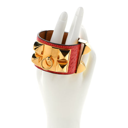 Hermes Shiny Alligator Collier De Chien CDC Bracelet S Sanguine 2 of 5