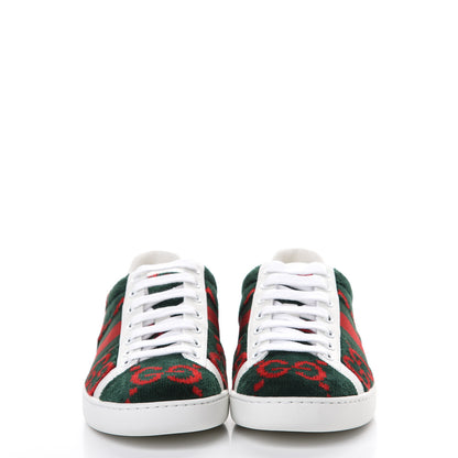 Gucci Terry Cloth GG Monogram Web Womens Ace Sneakers 35.5 Green Red 2 of 8