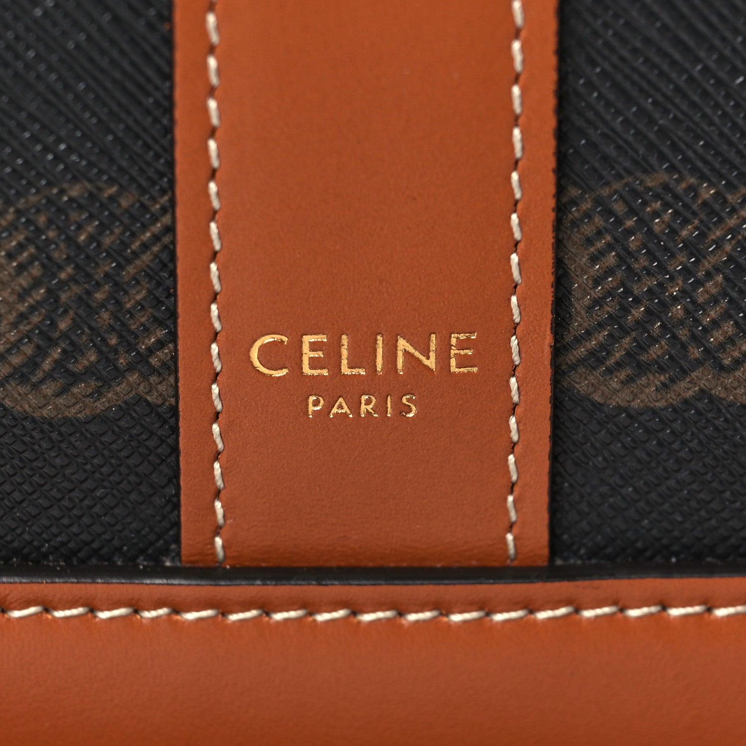 Celine Triomphe Canvas Calfskin Small Bucket Bag Tan 6 of 10