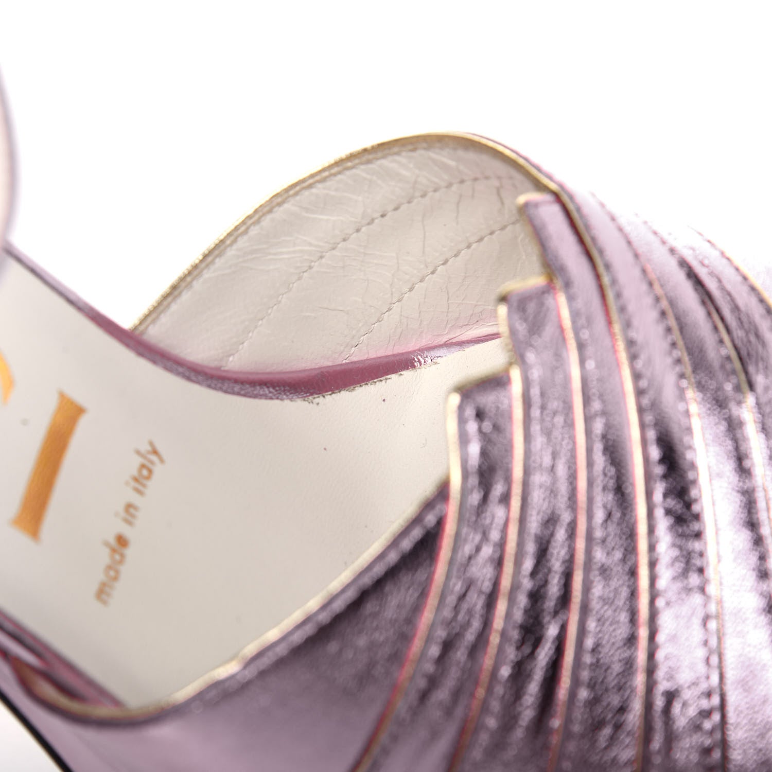Gucci Metallic Nappa Medea Platform Sandals 38 Rosa 15 of 15