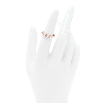 Van Cleef & Arpels 18K Rose Gold Diamond .31ct Perlee Solitaire Engagement Ring 48 4.5 2 of 5