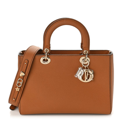 Christian Dior Bullcalf Medium Lady D-Sire Tote Dark Brandy 1 of 8