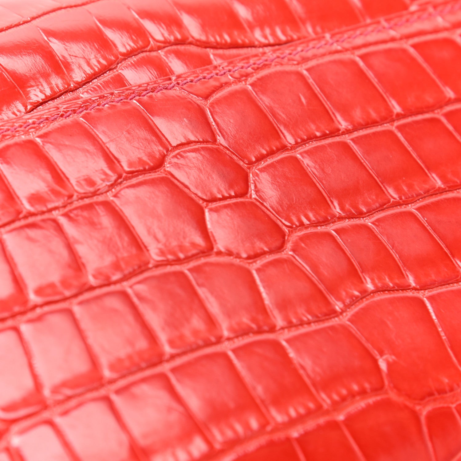 Hermes Shiny Alligator Constance Long Wallet Geranium 8 of 9