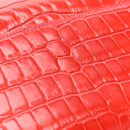 Hermes Shiny Alligator Constance Long Wallet Geranium 8 of 9