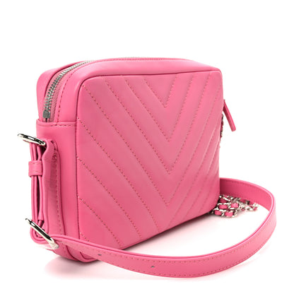Chanel Lambskin Chevron Quilted Small Promenade Camera Case Pink 3 of 11