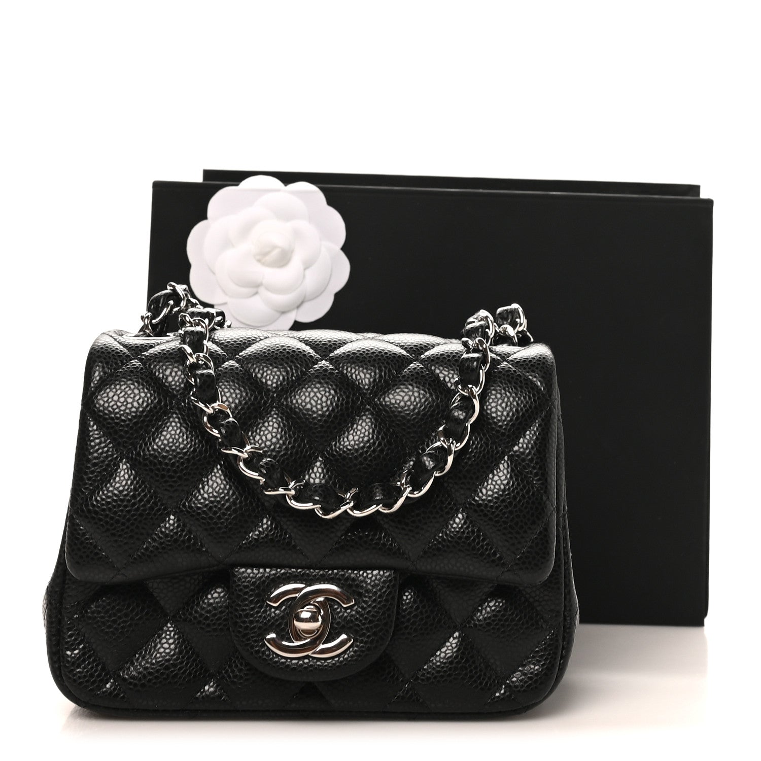 Chanel Caviar Quilted Mini Square Flap Black 10 of 10