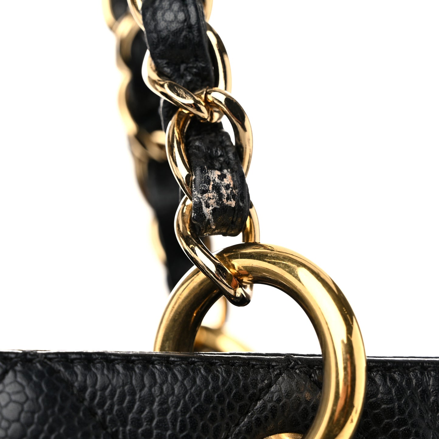 Caviar Quilted Grand Shopping Tote GST Black