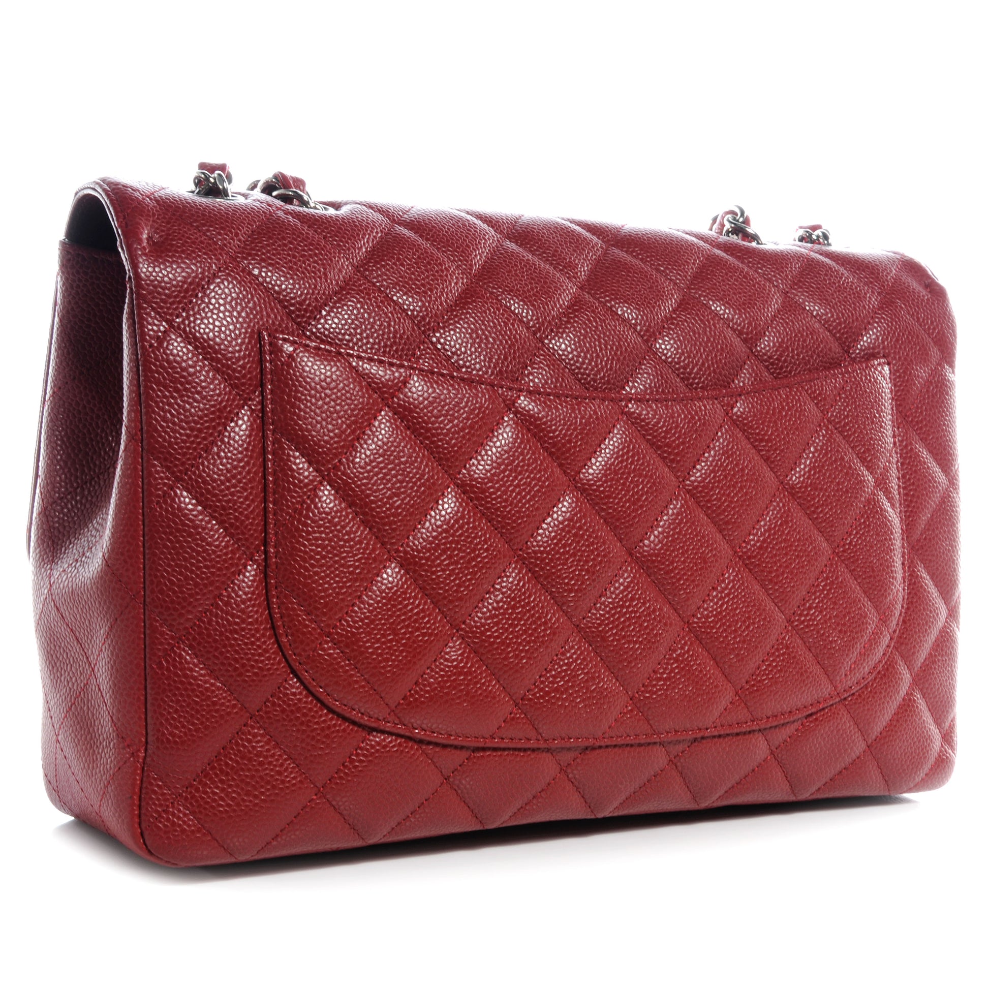Chanel Caviar Jumbo Single Flap Red 3 of 7