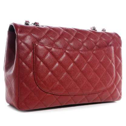 Chanel Caviar Jumbo Single Flap Red 3 of 7