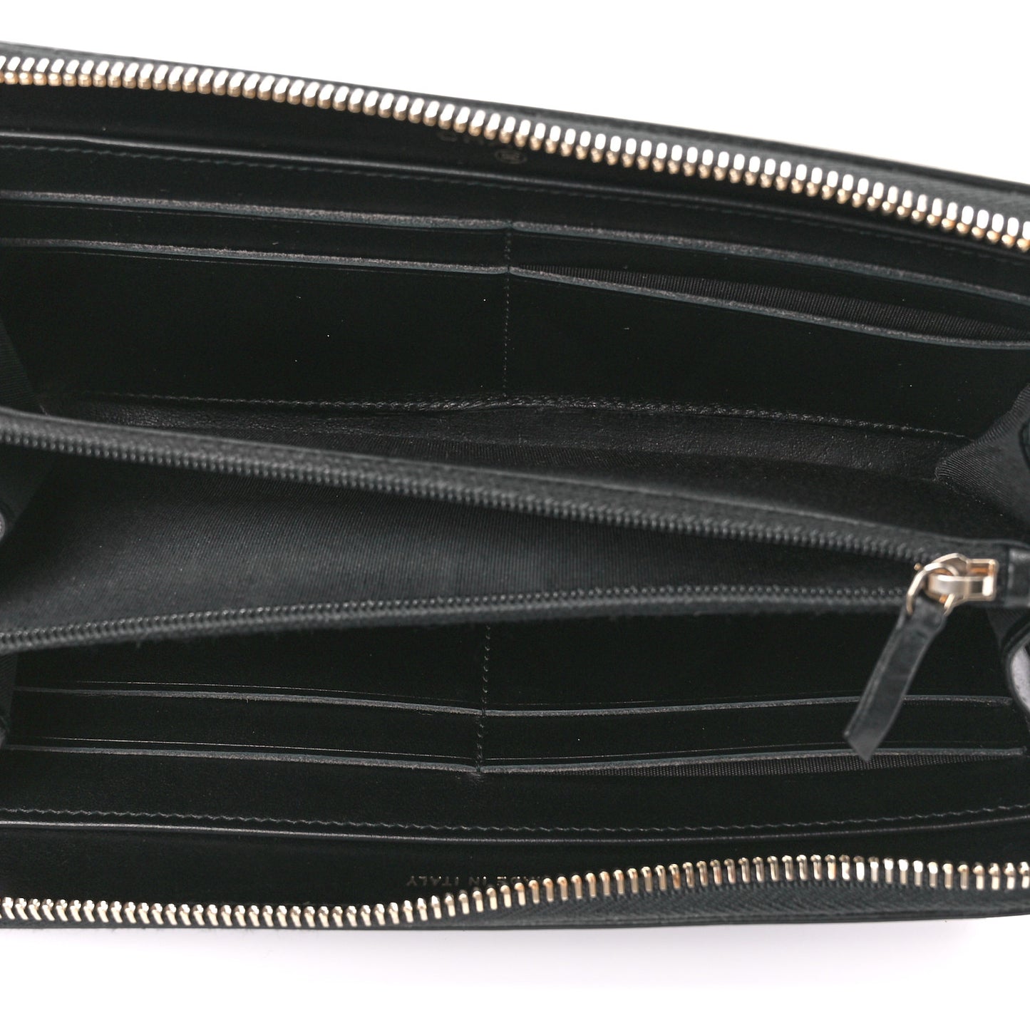 Caviar Quilted Filigree Zip Around Wallet Black