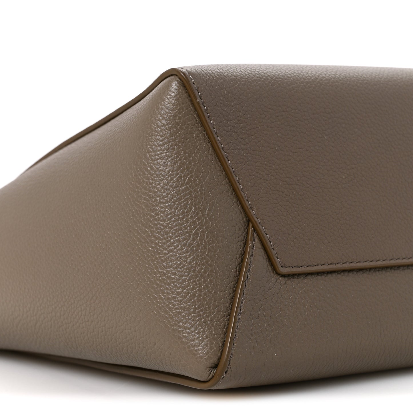 Soft Grained Calfskin Small Sangle Bucket Bag Taupe