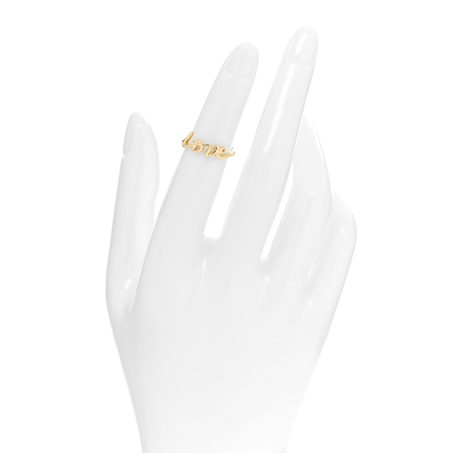 18K Yellow Gold Mini Paloma's Graffiti Love Ring 48 4.5
