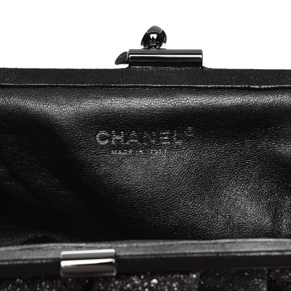 Chanel Metallic Crackled Calfskin Monte Carlo Clutch Dark Silver 6 of 7