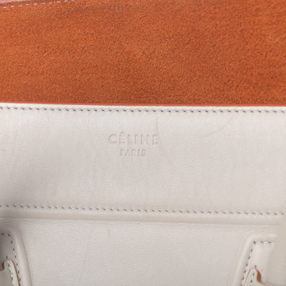 Celine Smooth Calfskin Medium Phantom Luggage Chalk Orange Trim 8 of 13