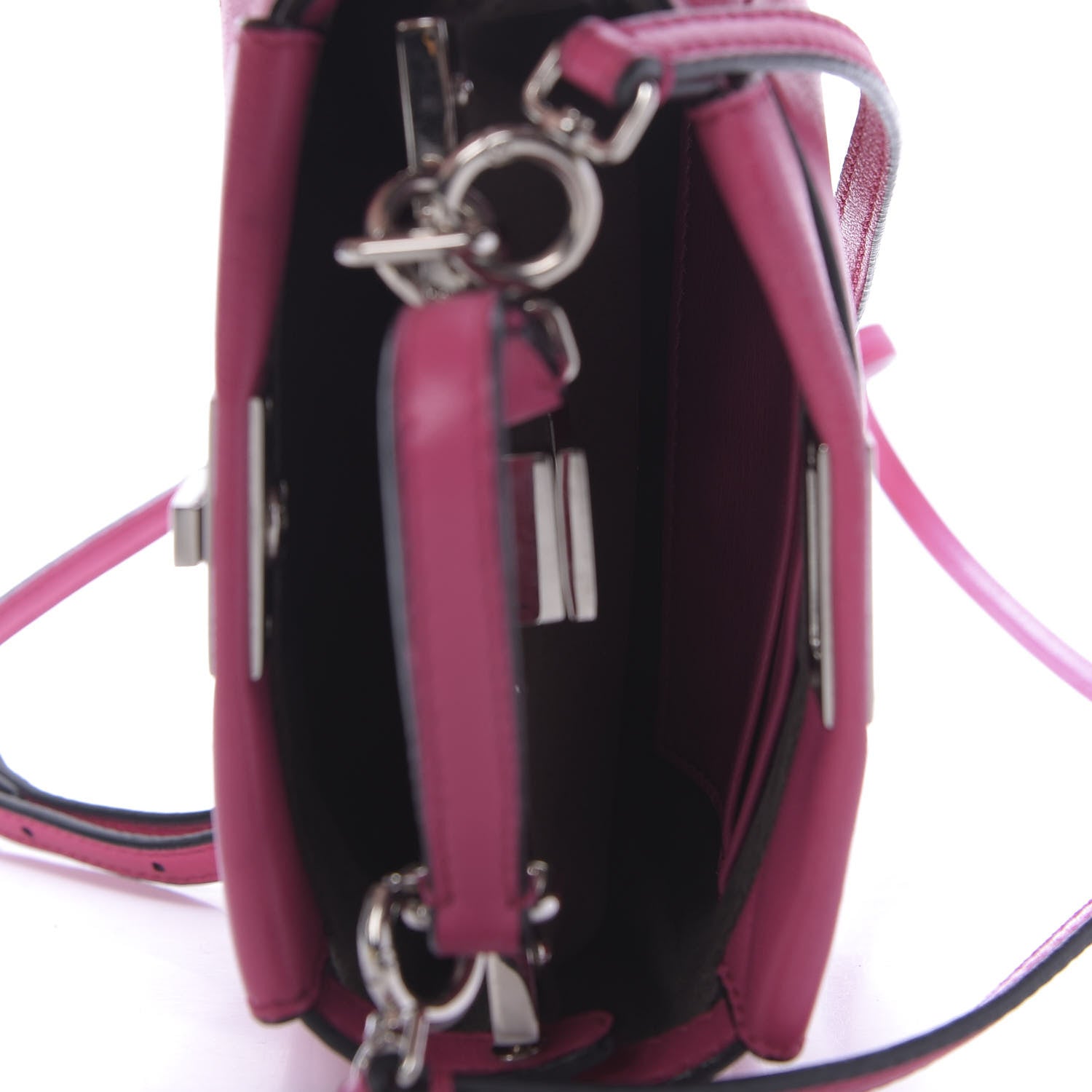 Fendi Nappa Micro Peekaboo Iconic Satchel Magenta 5 of 9