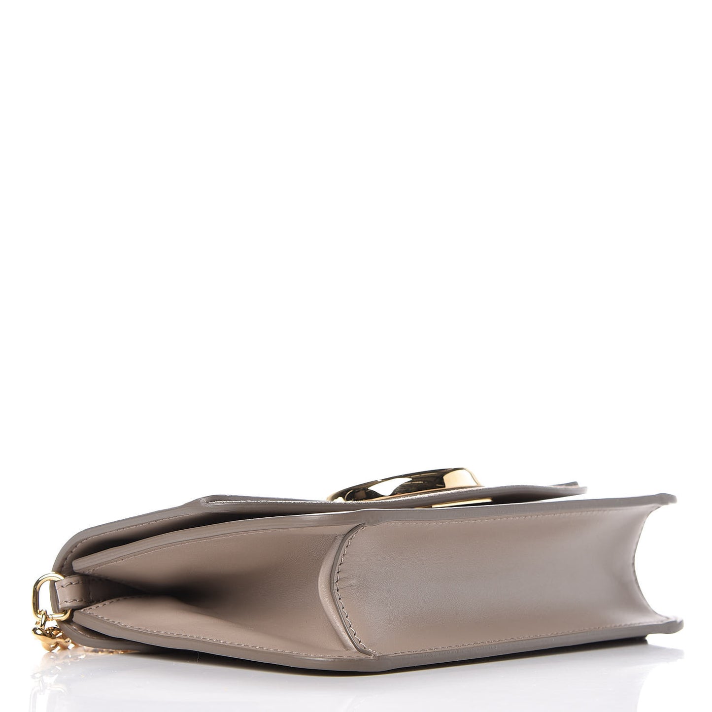 Calfskin Suede C Clutch With Chain Motty Grey