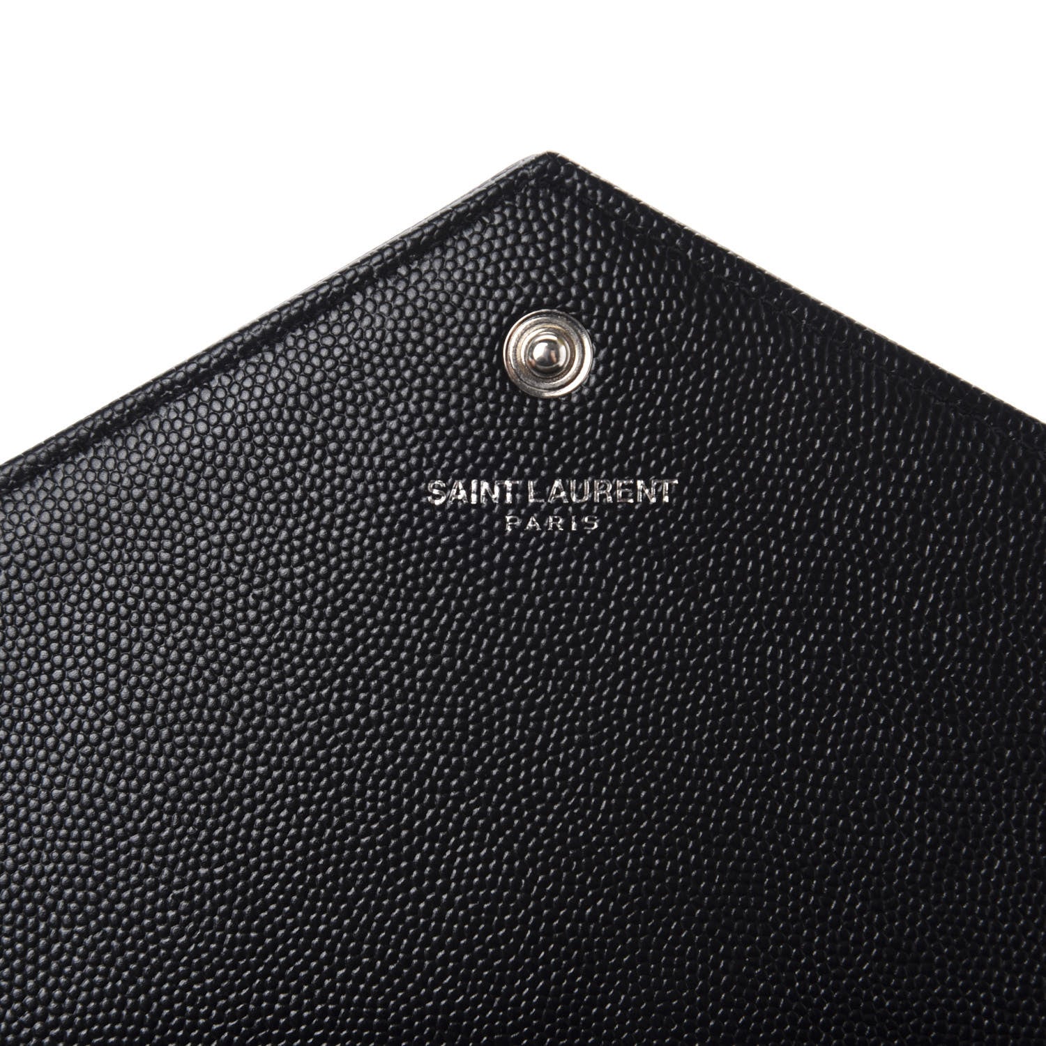 Saint Laurent Grain De Poudre Matelasse Chevron Monogram Chain Wallet Black 9 of 12