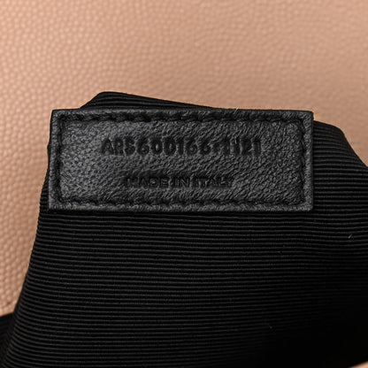 Saint Laurent Grain De Poudre Mixed Matelasse Large Triquilt Monogram Satchel Dark Beige 10 of 11