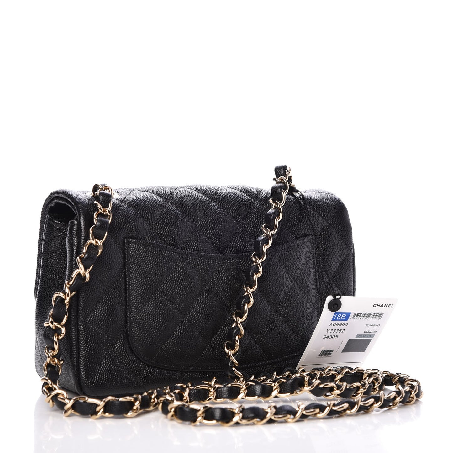 Caviar Quilted Mini Rectangular Flap Black