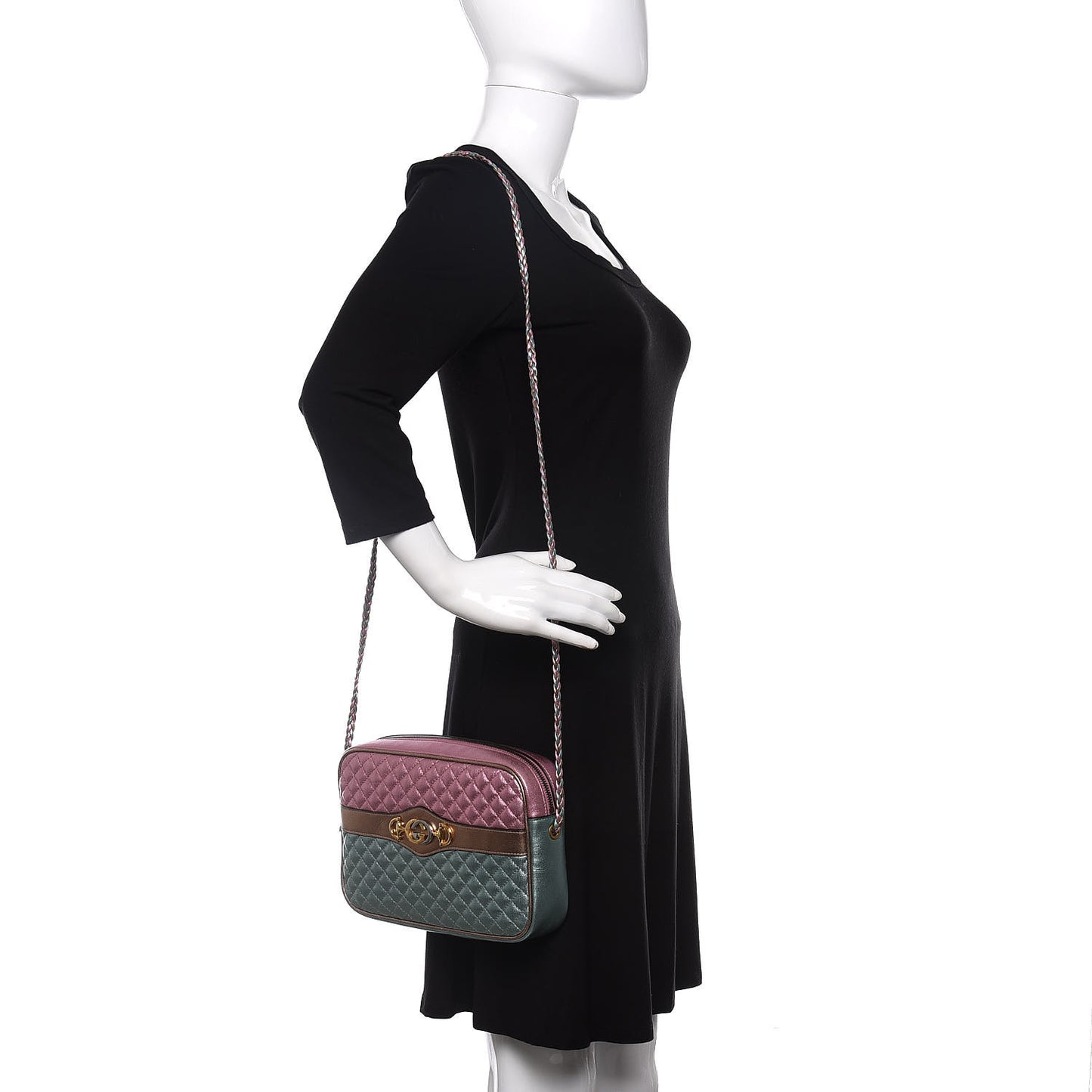 Laminated Nappa Trapuntata Small Zumi Shoulder Bag Rosa Lago Rame