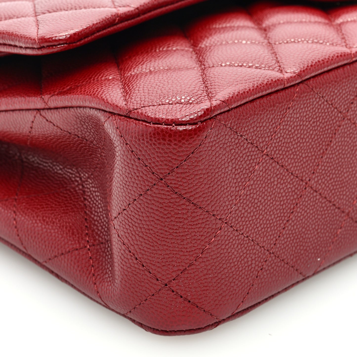 Caviar Quilted Medium Double Flap Burgundy