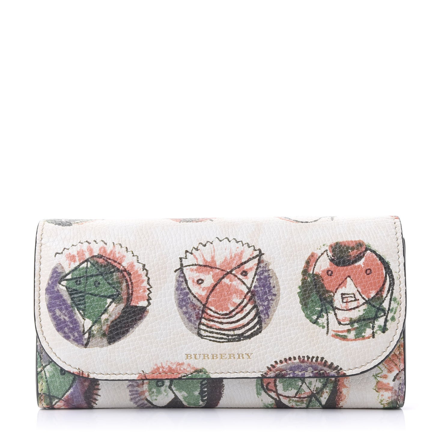 Calfskin Pallas Head Motif Print Continental Wallet Multicolor