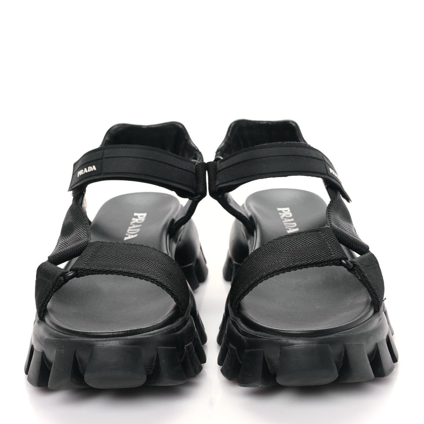 Nappa Logo Embossed Thunder Sole 50mm Sport Sandals 38.5 Militare