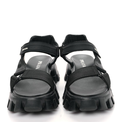 Prada Nappa Logo Embossed Thunder Sole 50mm Sport Sandals 38.5 Militare 2 of 9