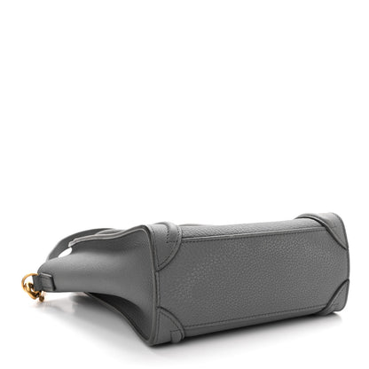 Celine Drummed Calfskin Nano Luggage Kohl 4 of 13