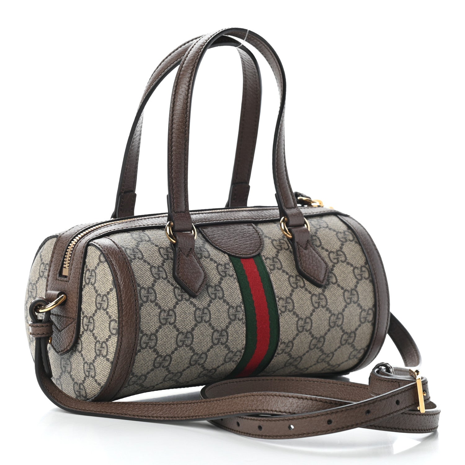 Gucci GG Supreme Monogram Web Small Ophidia Boston Bag Beige New Acero 3 of 9