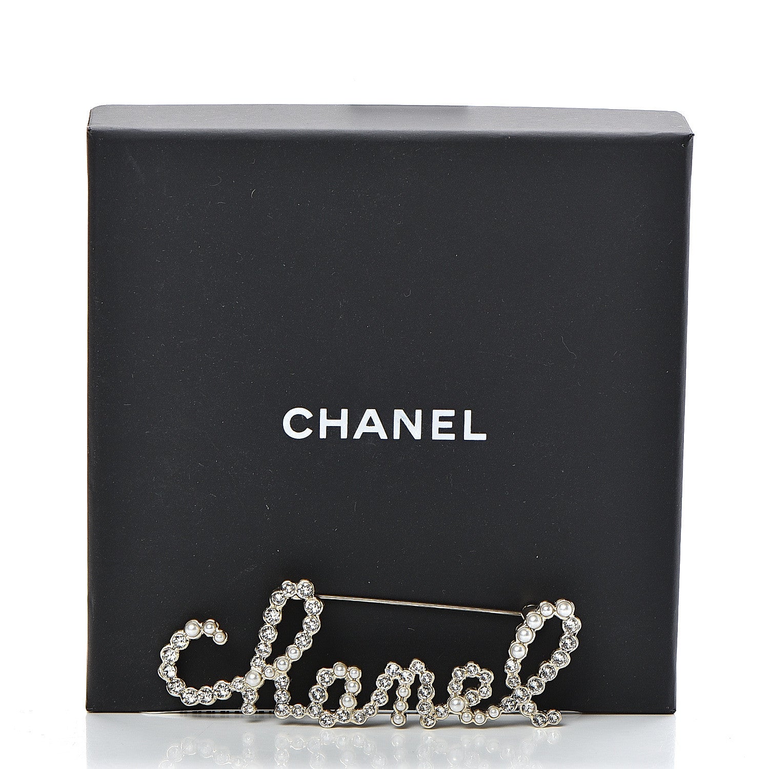 Chanel Metal Glass Swirling Pearls Brooch Pin Gold 4 of 4