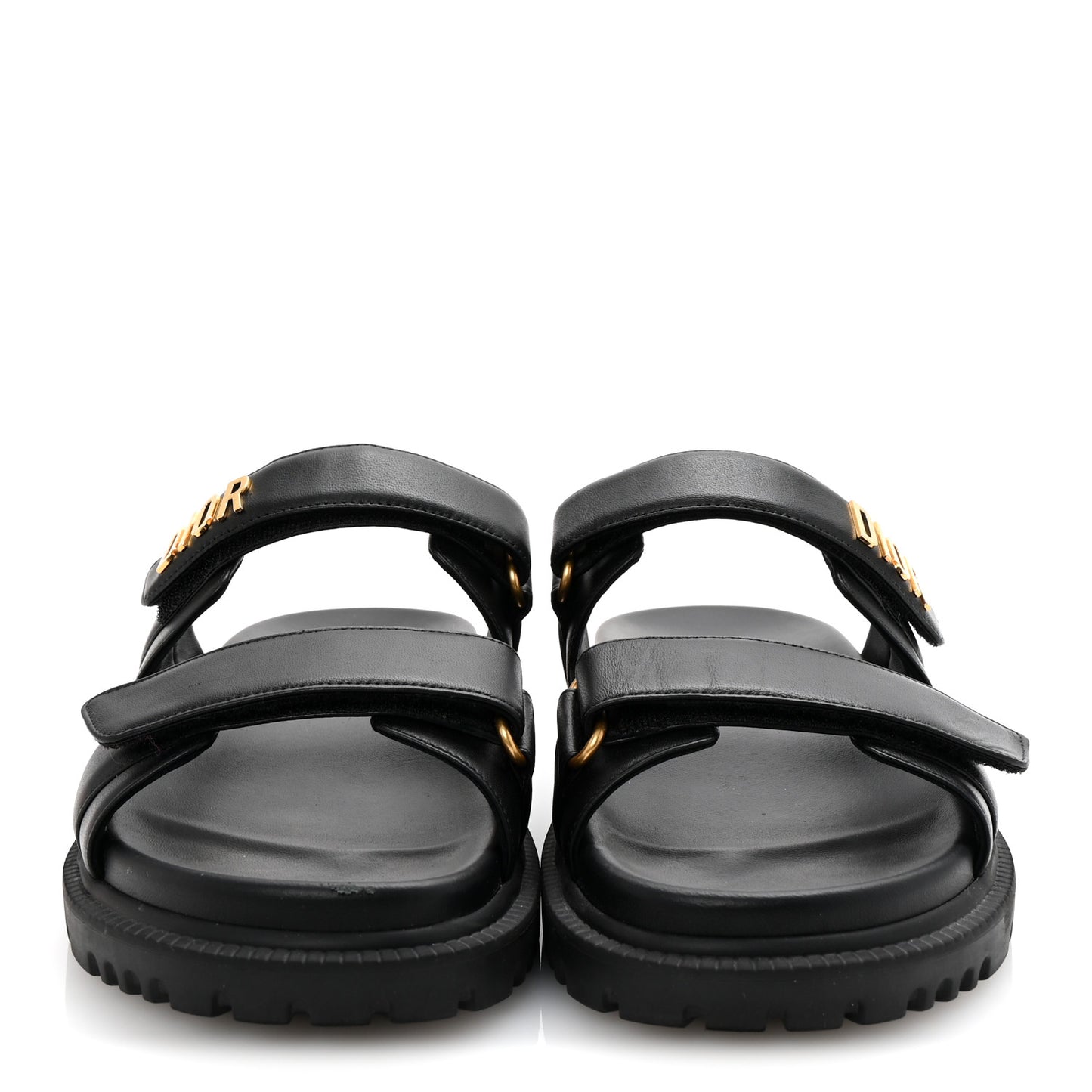 Lambskin Dioract 10mm Slide Sandals 39.5 Black