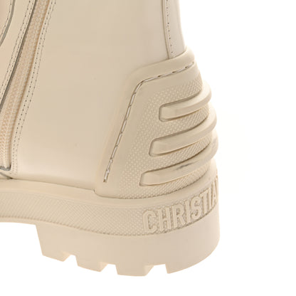 Christian Dior Brushed Calfskin Rubber Dioriron Boots 38 Off White 12 of 12