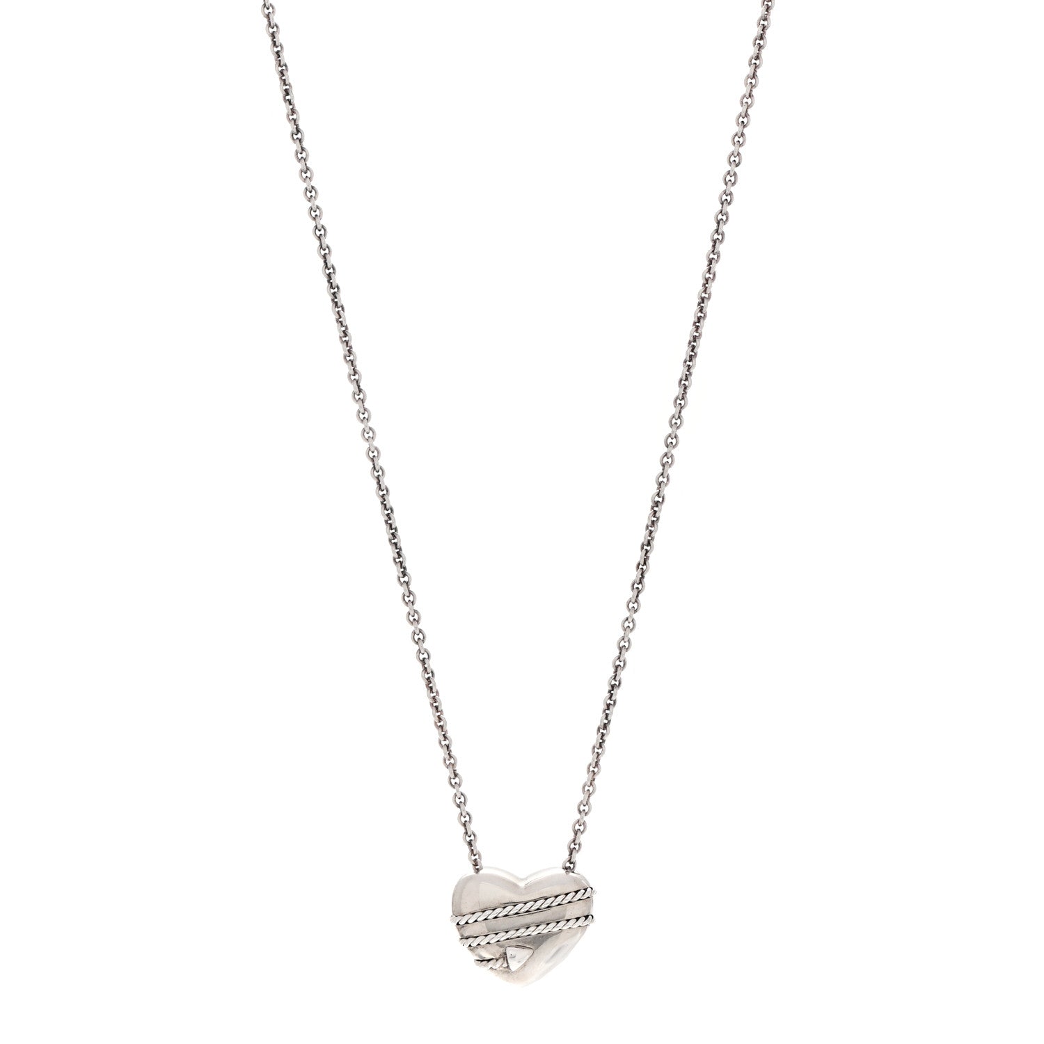 Tiffany Sterling Silver Heart Arrow Pendant Necklace 1 of 7