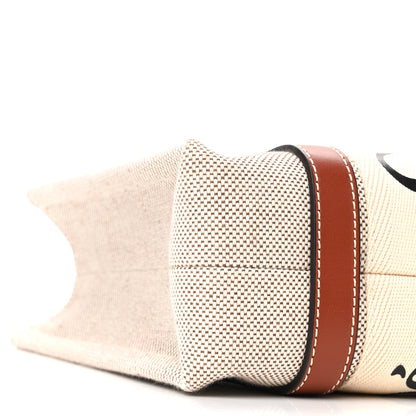 Chloe Cotton Calfskin Small Woody Ribbon Tote White Brown 9 of 10