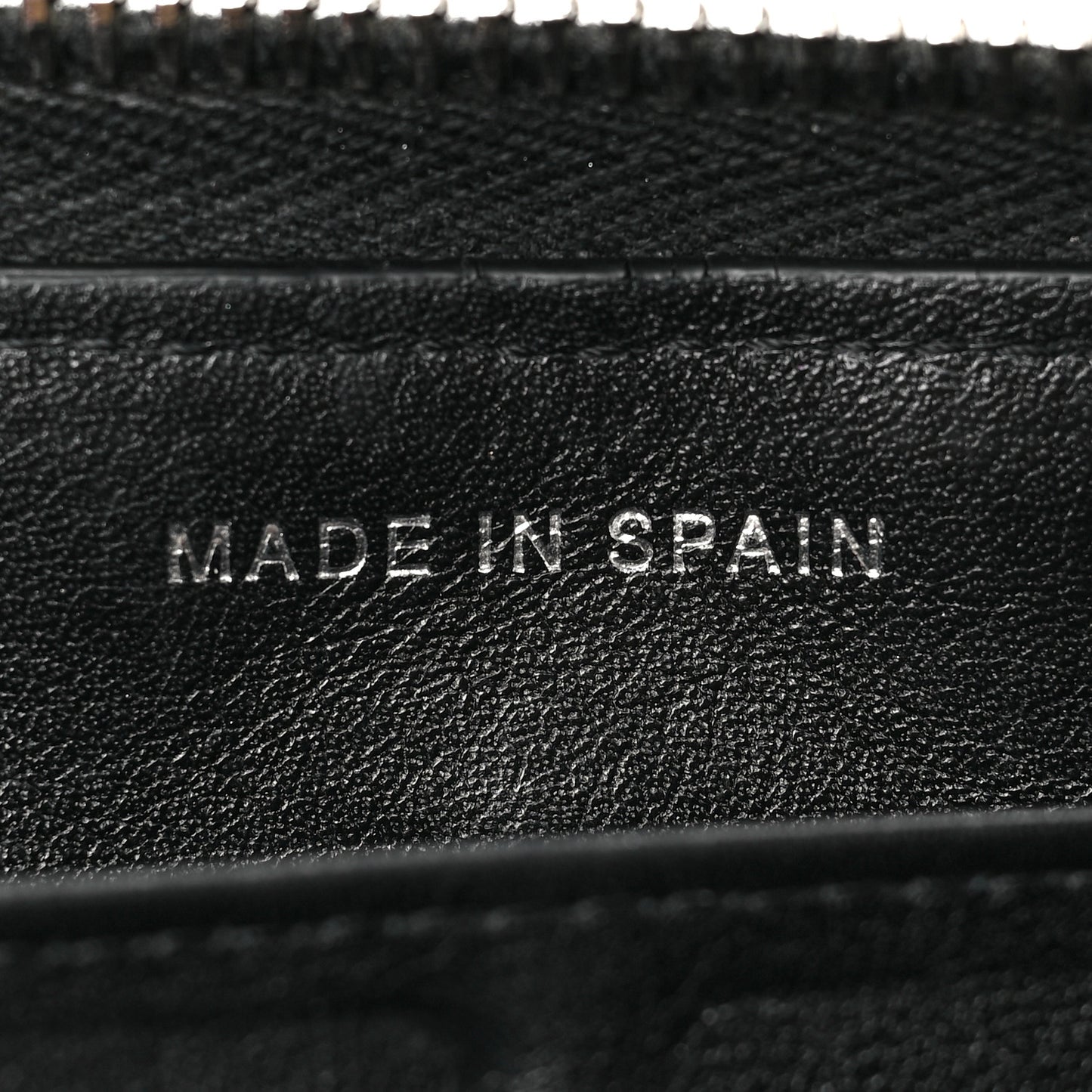 Patent Quilted Zip Around Wallet Black