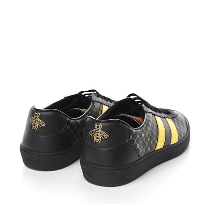 Gucci X DAPPER DAN Calfskin Laminated Ayers GG Micro Monogram Mens G74 Sneakers 6 Black 4 of 8