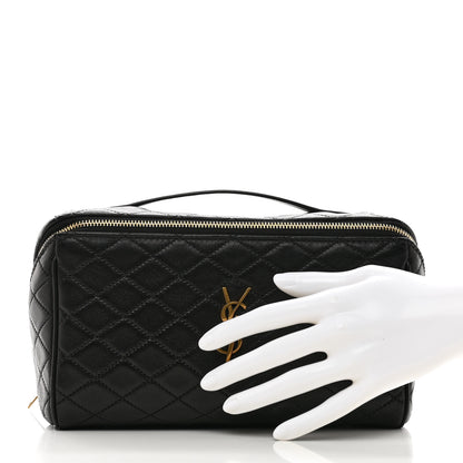 Saint Laurent Lambskin Quilted Gaby Vanity Case Black 2 of 8
