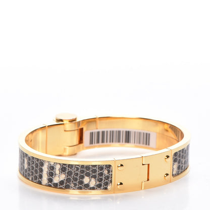 Hermes Lizard Charniere Cuir Narrow Hinged Bracelet S Ombre 3 of 5
