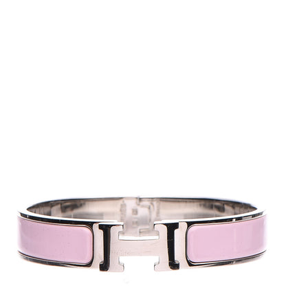 Hermes Enamel Narrow Clic Clac H Bracelet PM Rose Nacarat 1 of 5