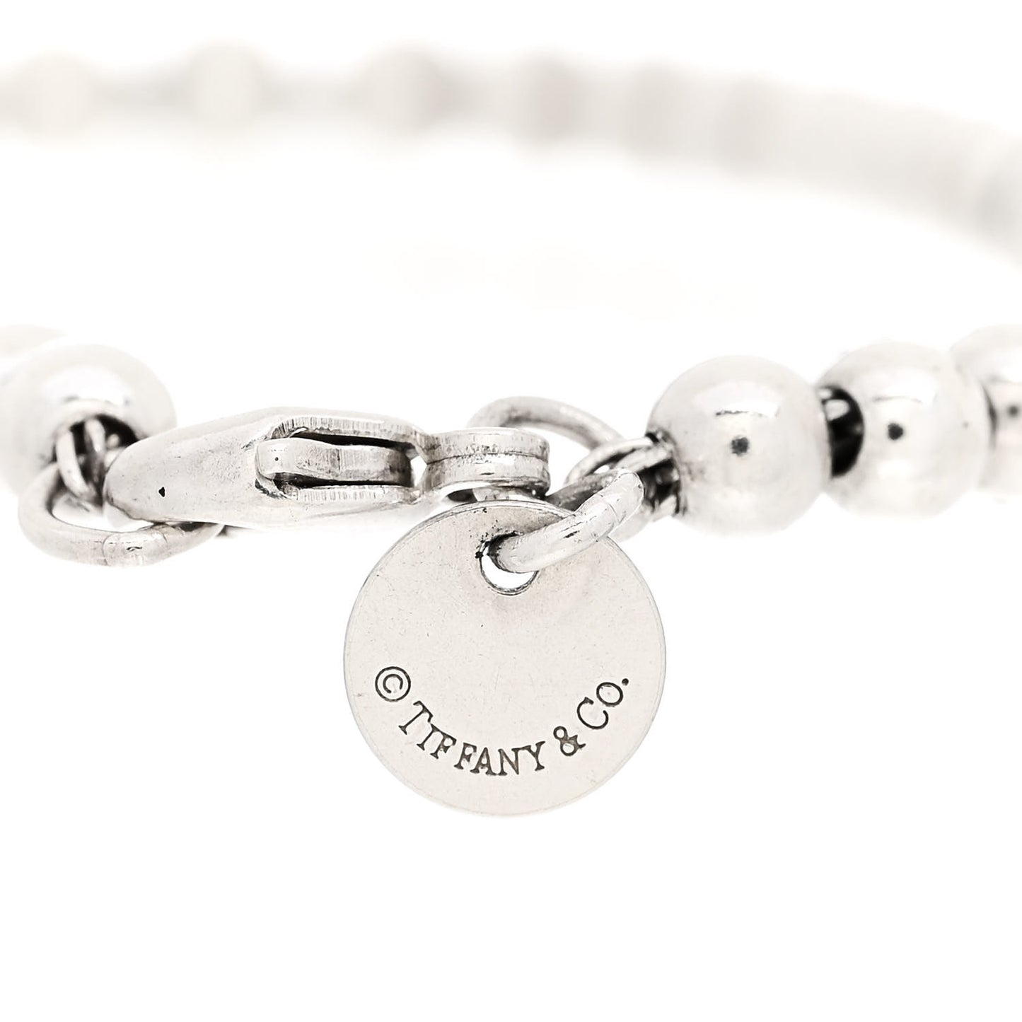 Sterling Silver 4mm Return to Tiffany Heart Tag Bead Bracelet