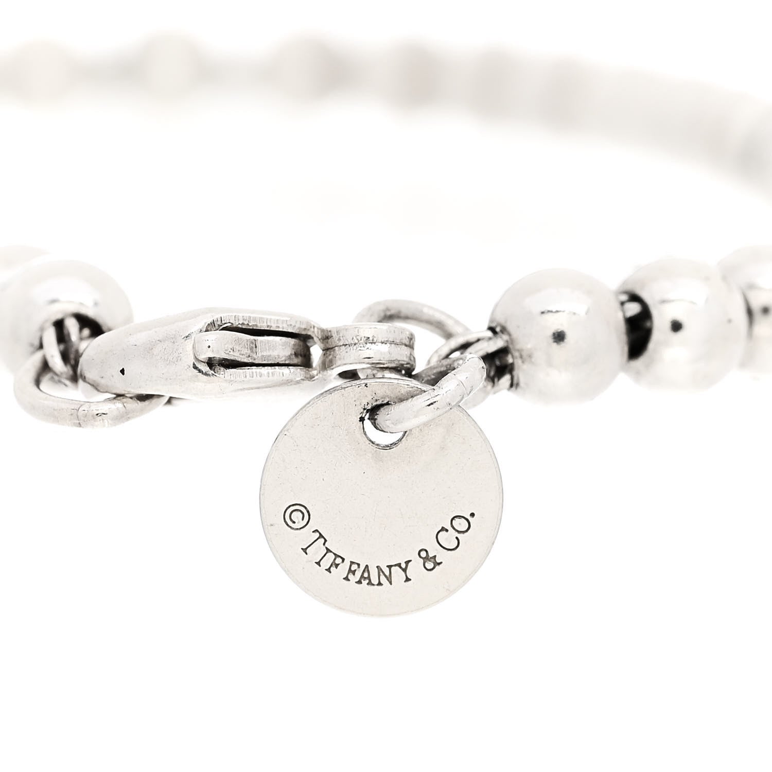 Tiffany Sterling Silver 4mm Return to Tiffany Heart Tag Bead Bracelet 3 of 6
