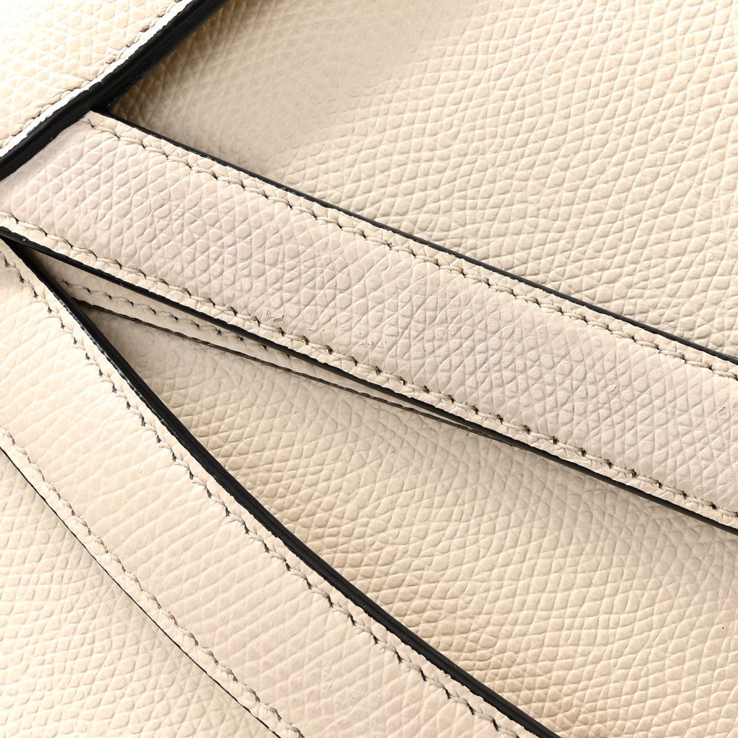 Grained Calfskin Saddle Bag White