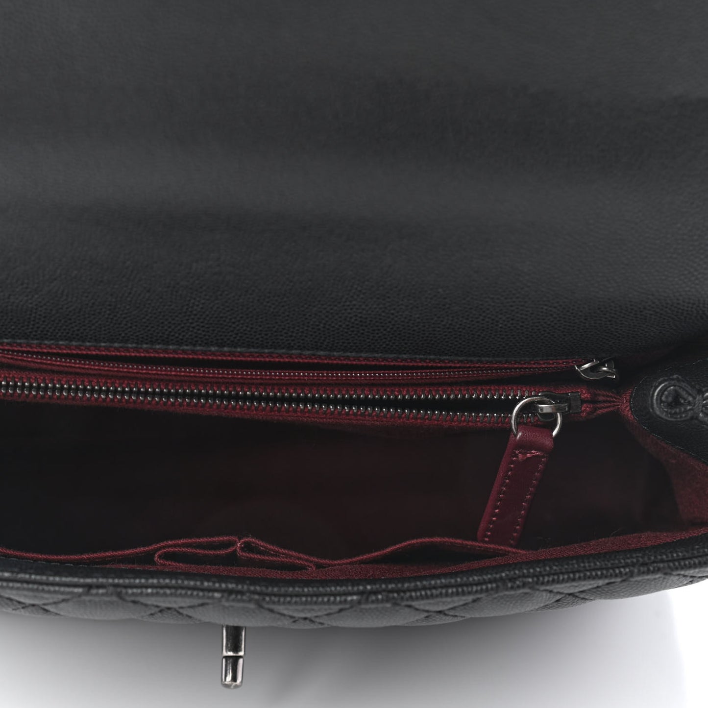 Caviar Quilted Medium Coco Handle Flap Black