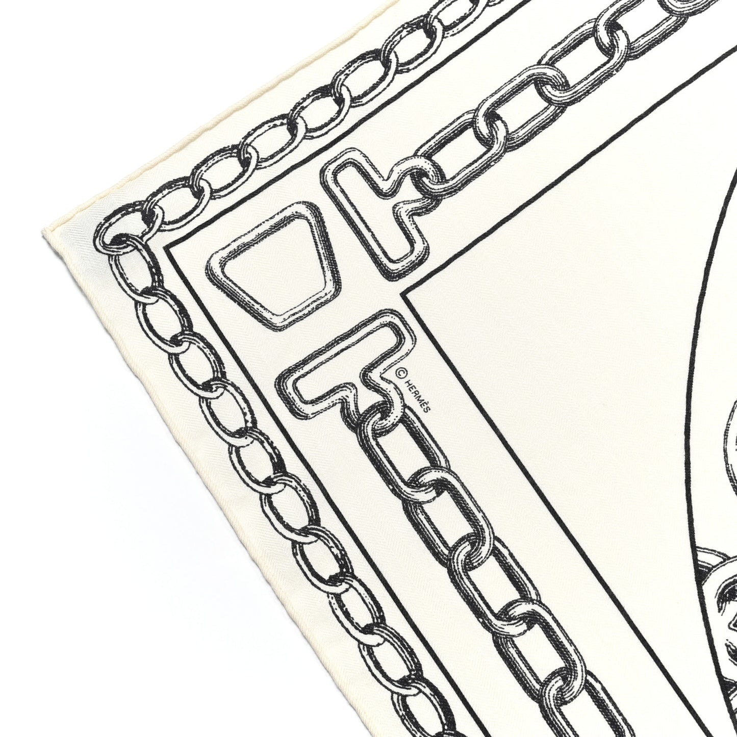 Cashmere Silk L'Effet Kaleidoscope Shawl 140 White Black